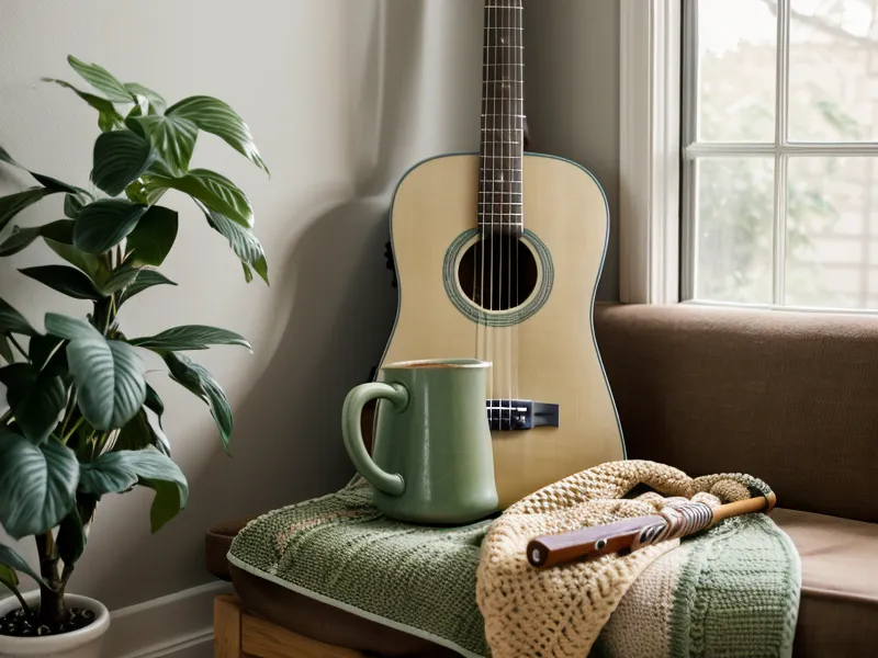 Plektrum auf Stahlsaiten einer Gitarre – kleine Kostenfalle beim Gitarre lernen als Musikanfängerin