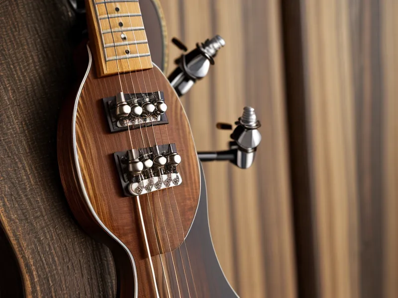 Gitarren-Kopfplatte mit gerissener Saite nach einem missglückten Stimm-Versuch beim Gitarre lernen