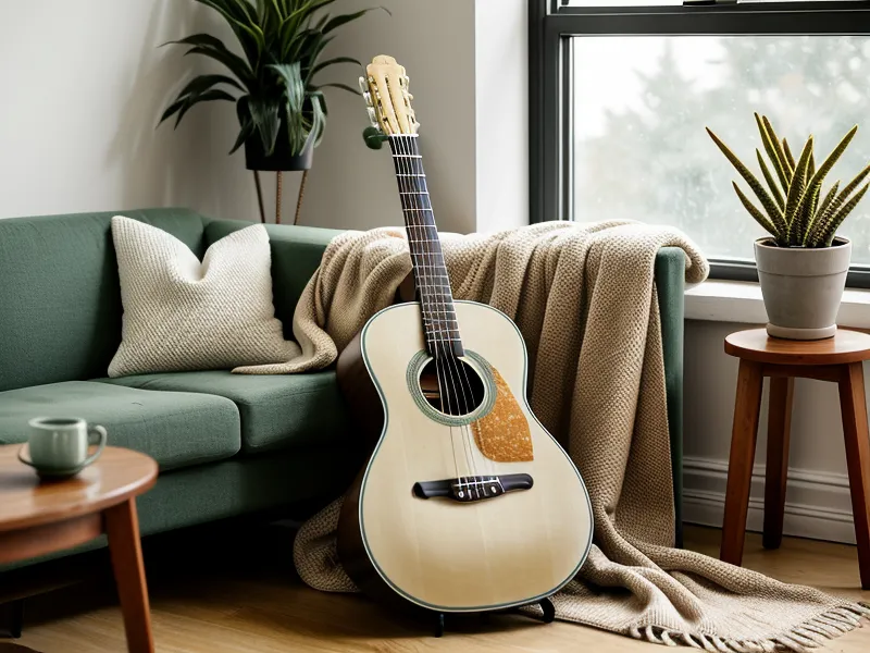 Gitarre Rhythmus üben für Anfänger: entspannte Hand schlägt im Takt die Saiten an