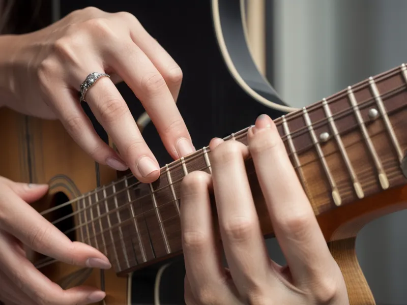 Gitarre lernen als Anfänger: Fingerkuppe mit Abdruck der Saiten nach der Übung